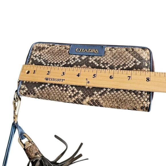 Cuadra Sky blue phyton Wristlet wallet clutch - Picture 4 of 7